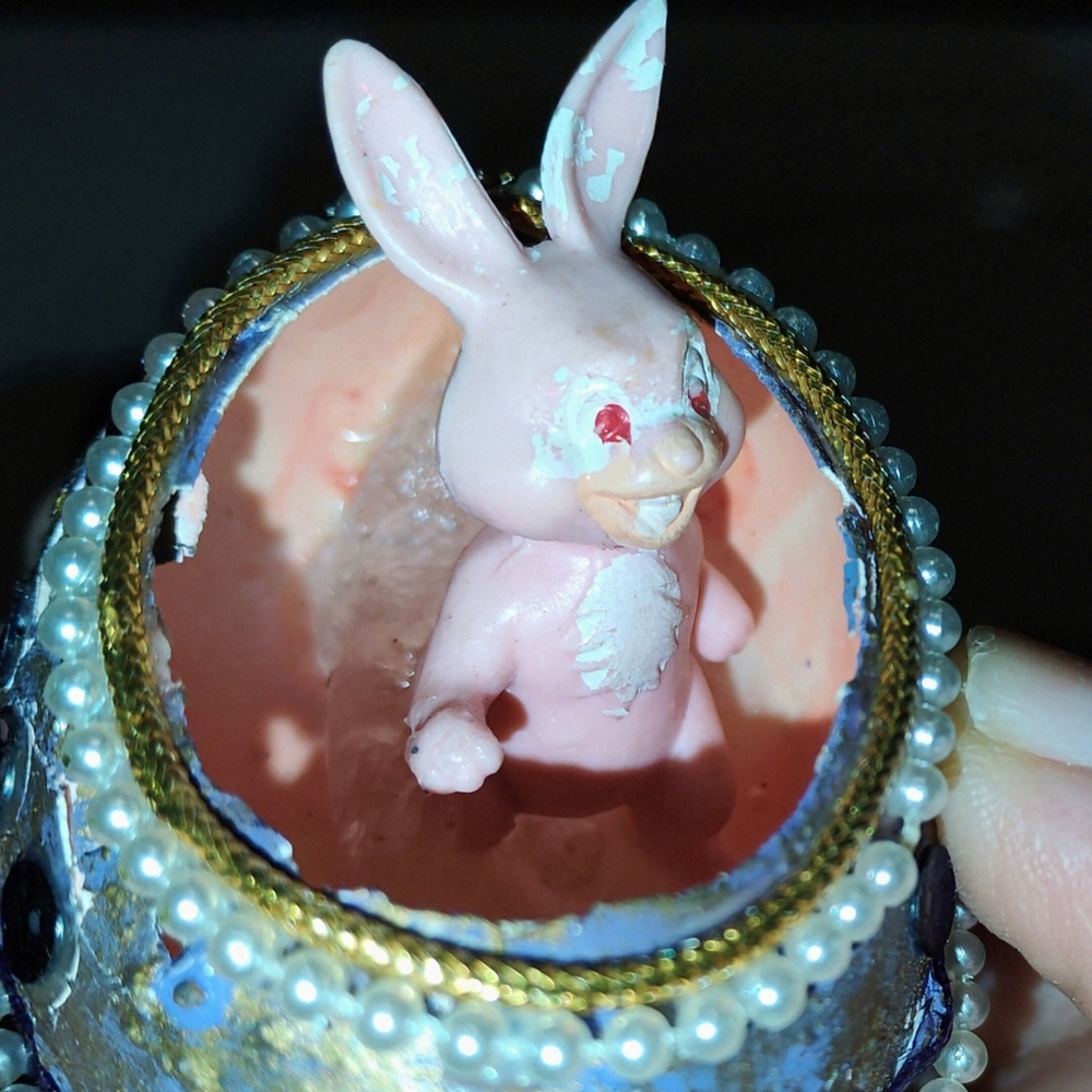 Decorative Handmade Christmas Ornament / Beaded Easter Eggs Vintage Lot Of 9 - Picture 7 of 14